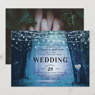 Invitación Evermore   Bosque lechero encantado   Boda azul