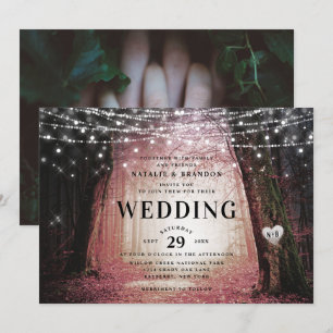 Invitación Evermore   Bosque lechero encantado   Boda rosa