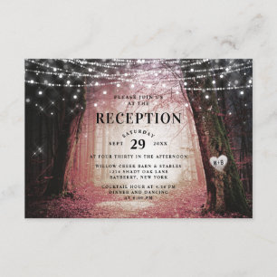 Invitación Evermore Recepción encantada de bodas rosadas en