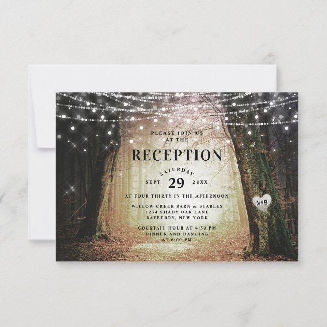 Invitación Evermore | Recepción encantada de la Boda de Oro F (Anverso)