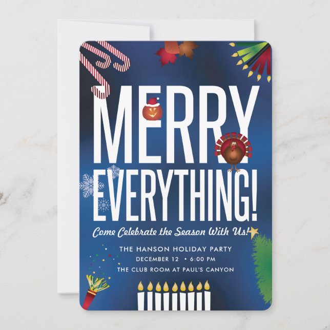 Invitación Everything* *Merry de la celebración de (Anverso)