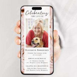 Invitación Evidencia digital de fosa floral de rosas rosas ro