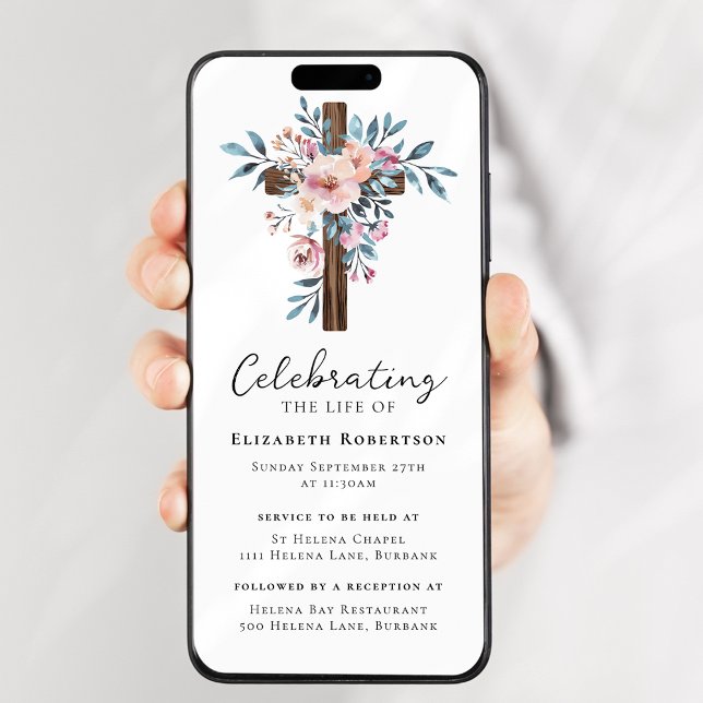 Invitación Evidencia digital de funerales cruzados de madera  (Subido por el creador)