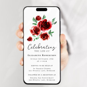 Invitación Evidencia digital de funerales florales de rosas r