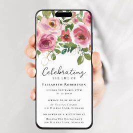 Invitación Evidencia digital de funerales florales de rosas r