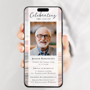 Invitación Evidencia digital del funeral de la foto del atard