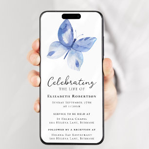 Invitación Evidencia digital del funeral de la mariposa azul