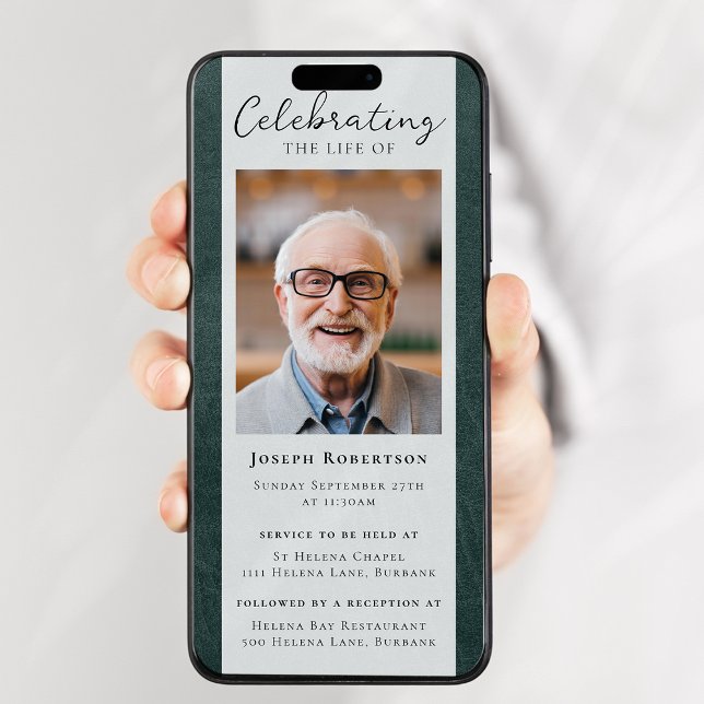 Invitación Evidencia digital funeral de la foto del cuero ver (Subido por el creador)