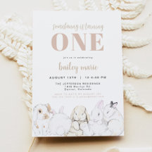 EVIE Cute Pastel Baby Bunny Primer cumpleaños