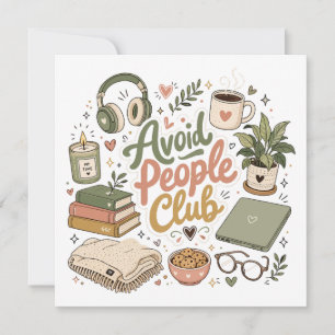 Invitación Evita Club de Personas Vibra Cozy de Introvertido
