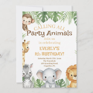 Invitación Evite de primer cumpleaños Safari