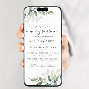 Invitación Evito digital de recepción por la noche del Boda E