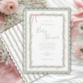 Invitación Evolución de la cinta rosa Elegante Baby Shower