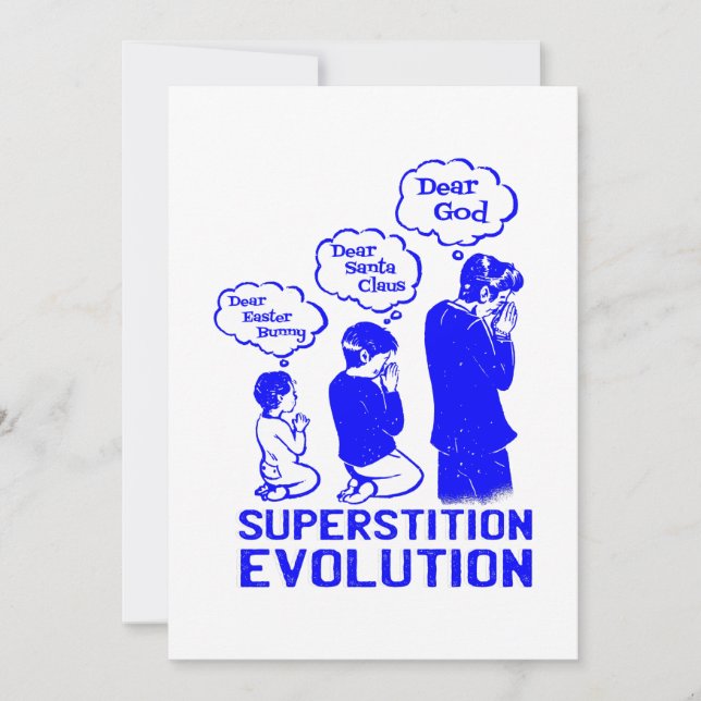 Invitación evolución de la superstición divertida (Anverso)