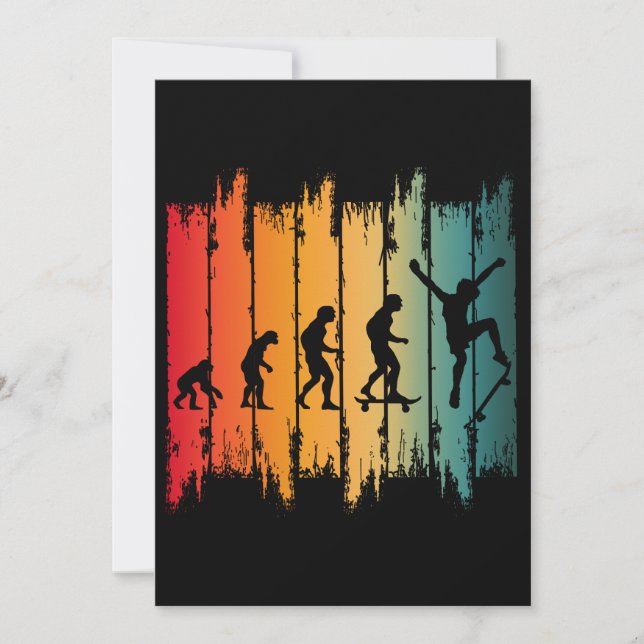 Invitación Evolución del patinador de skateboarding (Anverso)