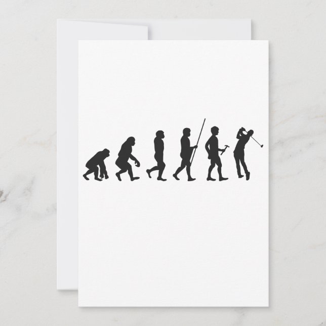 Invitación Evolución divertida del golf del hombre Historia d (Anverso)