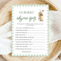 Examen de Rimas Infantiles para Baby Shower Verde