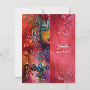 Invitación EXCALIBUR , fuchsia azul claro brillante