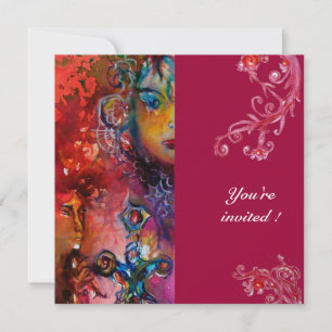 Invitación EXCALIBUR , rojo brillante ,