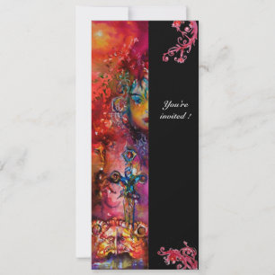 Invitación EXCALIBUR , rojo brillante, negro