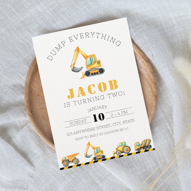 Invitación Excavadora de excavadora de camiones de volquete d (Subido por el creador)