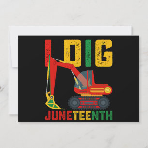 Invitación Excavadora Yo Cavo Juneteenth Niños