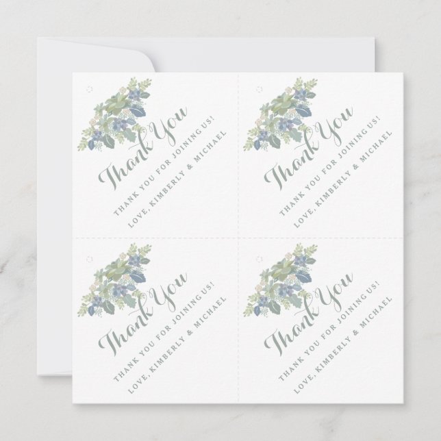 Invitación Excelente Bouquet Personalizado Gracias Etiqueta F (Anverso)