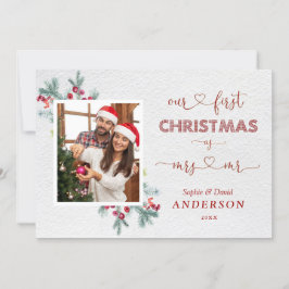 Invitación Excelente Nuestra Primera Navidad Como Sr. Foto de