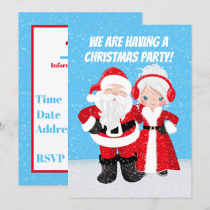 Invitación Excelente Sr. y Sra. Santa Claus Fiesta