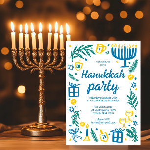 Invitación Excéntrico Personalizado del feriado de Hanukkah