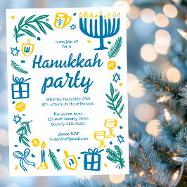 Invitación Excéntrico Personalizado del feriado de Hanukkah