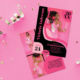 Invitación Exclusiva Graduación de Cuatro Fotografías Geométr