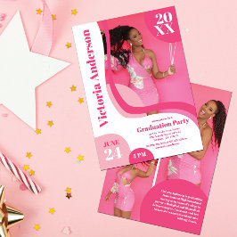 Invitación Exclusivo Graduación de Cuatro Fotografías Geométr