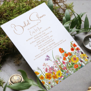 Invitación Exhibición de flores silvestres coloridas Despedid
