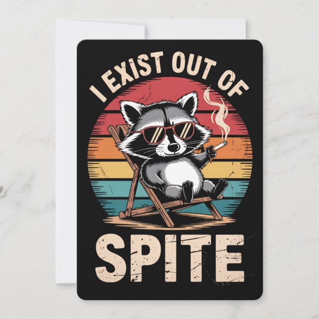 Invitación Existo De La Graciosa Vintage Raccoon (Anverso)