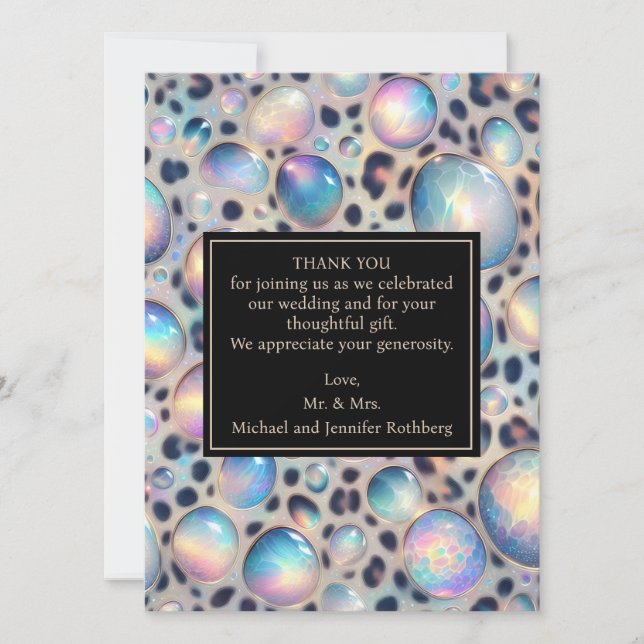 Invitación Exotic Posh Wedding Pre-Filled Thank You Cards (Anverso)