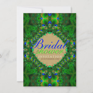 Invitación Exótica de Color Verde Azul de Pavo Rea