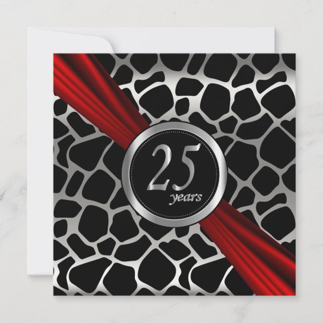Invitación Exótico 25º aniversario de Boda de Plata (Anverso)