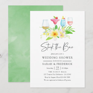 Invitación Exótico floral acuarela tropical stock la barra