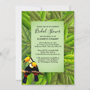 Invitación Exótico Toucan con registro de regalo Ducha de nov