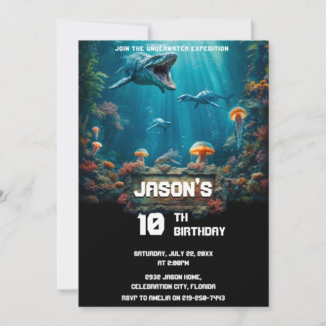 Invitación Expedición de Cumpleaños del Monstruo Marino Subac (Anverso)