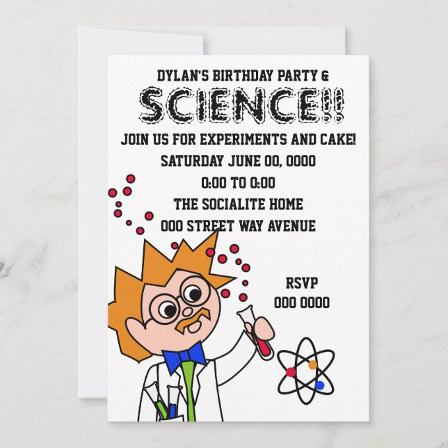 Invitación Experimento científico (Anverso)