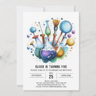 Invitación Experimento en línea Cumpleaños de Whimsy Scientis