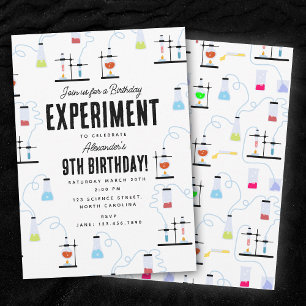 Invitación Experimento en química niños Fiesta de cumpleaños
