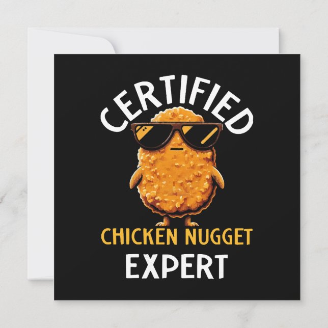 Invitación Experto certificado en el nugget de pollo (Reverso)
