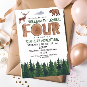 Invitación Explorador del bosque cumpleaños 4