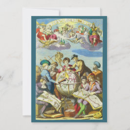 Invitación Exploradores antiguos con mapa de globo antiguo, 1