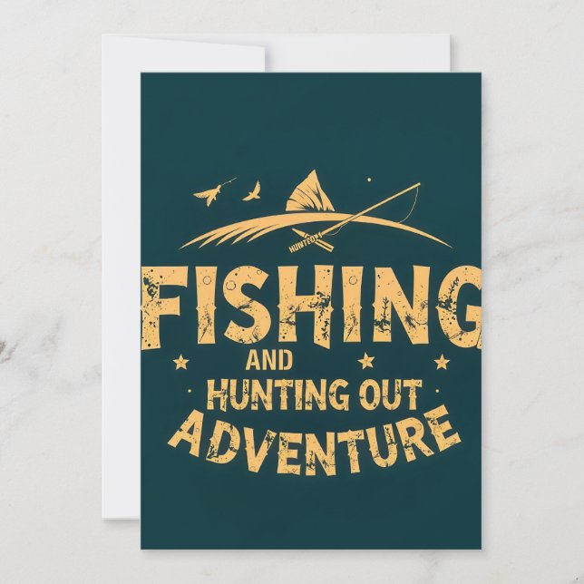 Invitación Explorar el gran exterior: pesca y caza (Anverso)