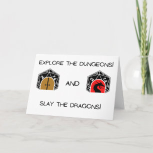 Invitación Explorar las mazmorras y poner los dragones - Tarj