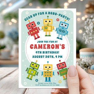 Invitación Explosión de cumpleaños de Robot